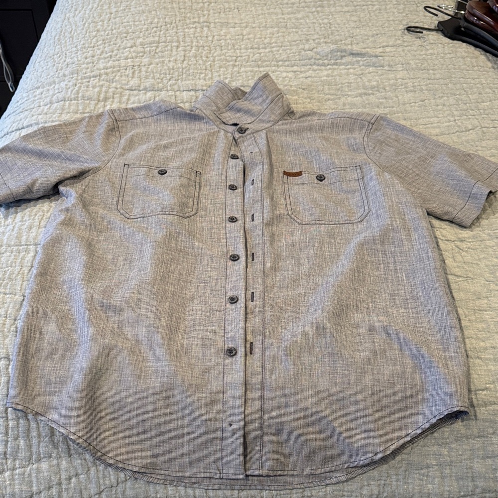 Orvis Casual Gray Button Down Shirt